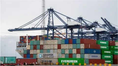 PA Media Shipping containers at Port of Felixstowe