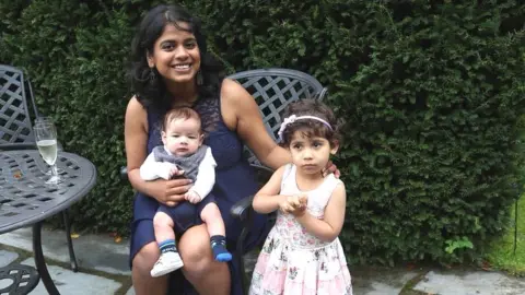 Family photo Nikita Jain Jones with her two children