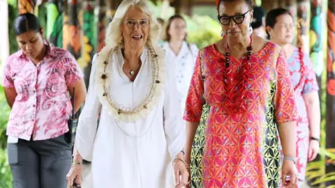 Britain's Queen Camilla and Commonwealth Secretary-General, Baroness Scotland of Asthal attended the CHOGM Women's Forum Side Event.