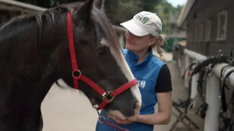 Carriage equine  Sam and stables manager   Natalie