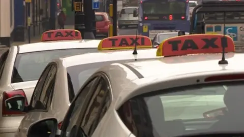 BBC Taxis in Rotherham town centre