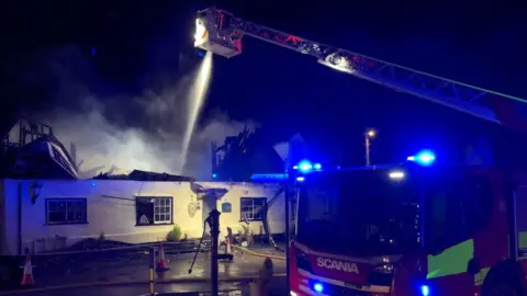 Cambs Fire and Rescue Fire at The Chequers pub