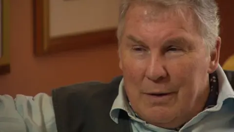 BBC News Fred Holroyd giving TV interview