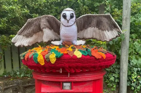 Vikki Upton Owl topper in Ticknall that was stolen