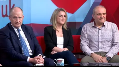 BBC Politics North Kevin Hollinrake being questioned in TV studio