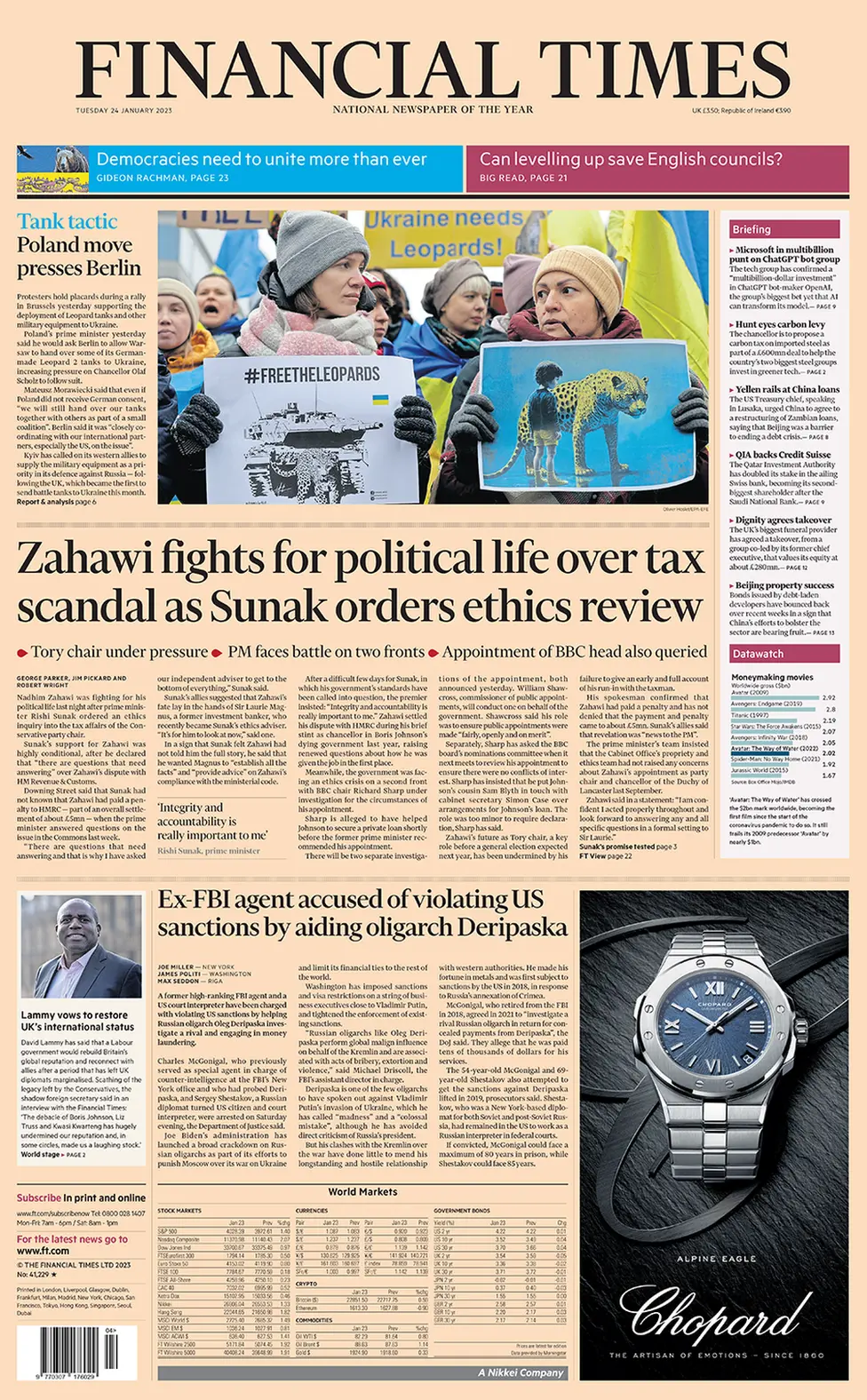The Financial Times front page