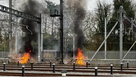 Network Rail Western fire near Maidenhead station