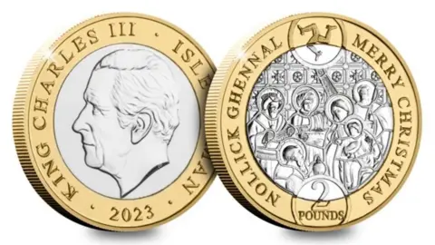 IOM Government Christmas Isle of Man £2 coin featuring King Charles III