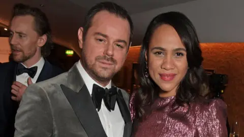 Getty Images Tom Hiddleston, Danny Dyer and Zawe Ashton