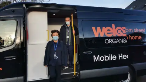 Western Trust Michelle Doyle, nurse for the homeless, and Gareth Cullen, Homelessness podiatrist