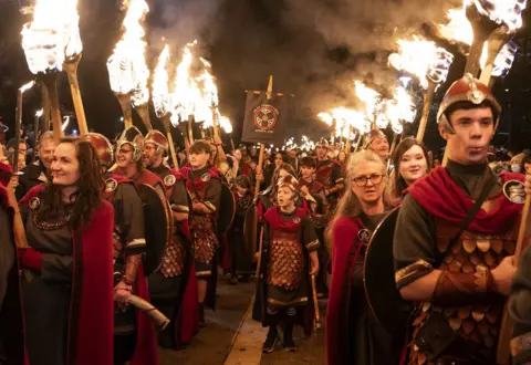 PA Media Edinburgh torchlight procession