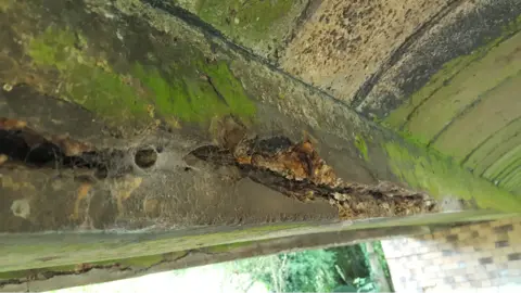 National Highways Corrosion to a beam inside the bridge