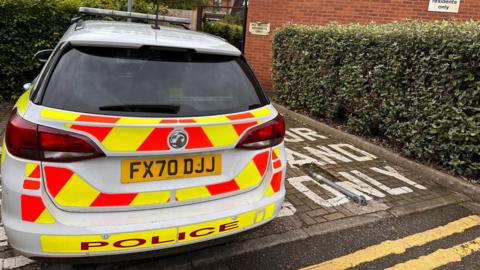 A police car in Frank Swaby Court, Lincoln