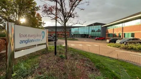 Steve Hubbard/BBC Anglian Water sign and office block