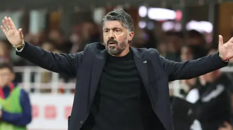 Gennaro Gattuso gestures on the sidelines during a match