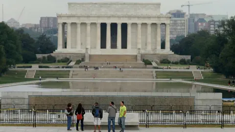 Getty Images The US World War 2 memorial fenced off in 2013