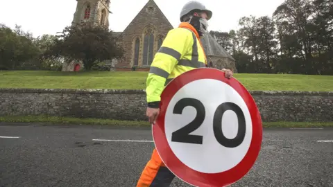 Scottish Borders Council 20mph sign