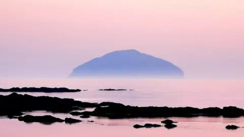 Ailsa Craig, photographed at dusk