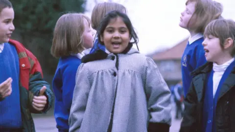 School children in a playground