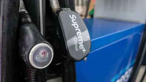 Getty Images Diesel pumps at fuel station