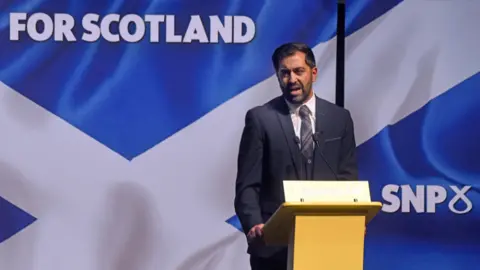 PA Media Humza Yousaf at the SNP "campaign council" in Perth on Saturday