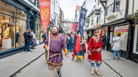 Jorvik Viking Festival Procession of Vikings