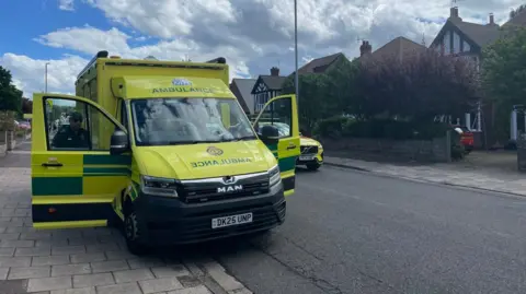 BBC Ambulance outside school