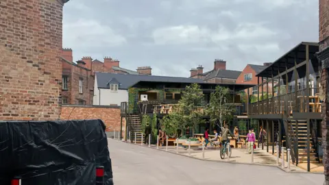 Guy Taylor Associates Artist impression of the new Bustler Market site in Derby