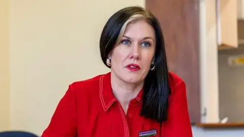 Getty Images Natalie Fleet Labour MP visits a coffee morning with local female business owners to celebrate International Womens Day in her constituency on March 6, 2026 in Bolsover, England.