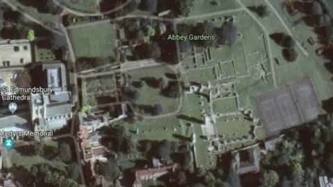 Google A satellite Google image showing where the tennis courts are located next to the remains