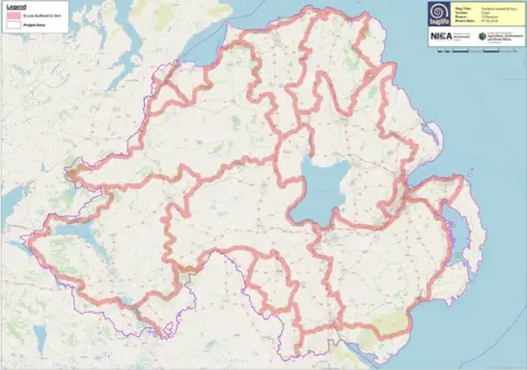 Buglife A map showing the bee motorways in Northern Ireland