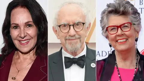 Getty Images Arlene Phillips, Jonathan Pryce and Prue Leith