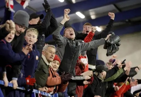 Glenavon and Portadown football fans 