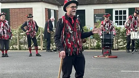 Julia Gregory/BBC The Datchet Border Morris group perform in Runnymede