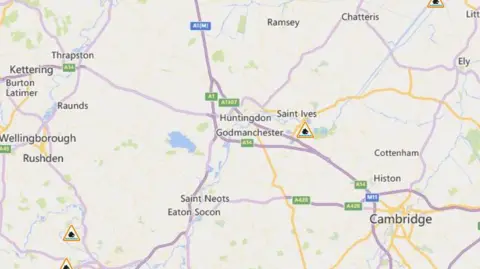 Environment Agency Flood alerts have been issued across Bedfordshire, Cambridgeshire and Norfolk