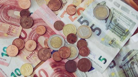 Euro currency, coins and notes