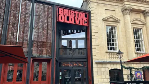 BBC The outside of Bristol Old Vic Theatre on King Street, which is in its fourth year of losses.