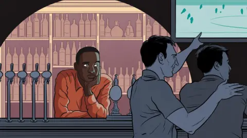 BBC Michael doing bar work