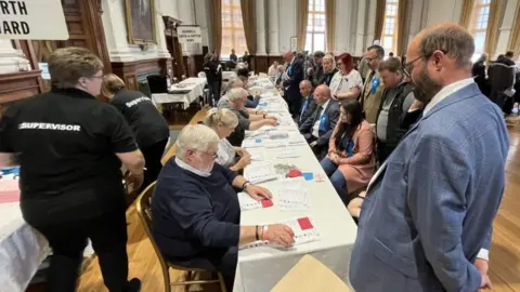 Shaun Whitmore/BBC Local election count at Great Yarmouth