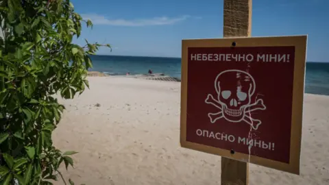 Getty Images Odesa's beaches have been mined