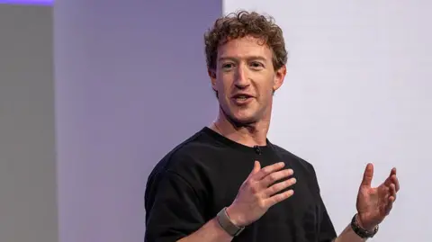 Meta chairman and chief executive Mark Zuckerberg wearing a black t-shirt