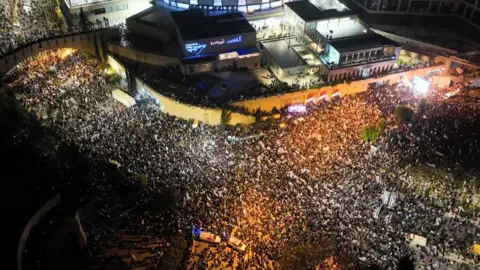 Reuters Israelis protest during a demonstration in Jerusalem