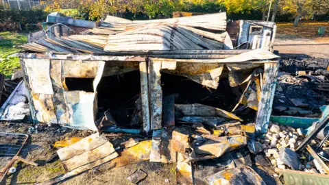 Oliv3r Drone Photography Remains of social club after fire