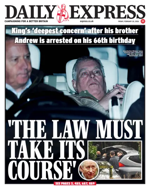 The front page of the Daily Express reads: 