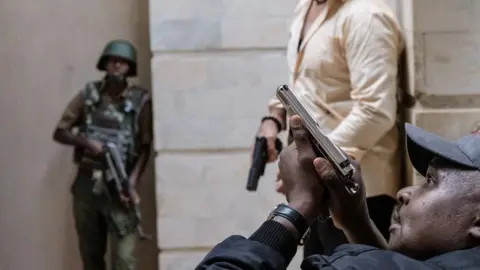 Getty Images A member of the security forces