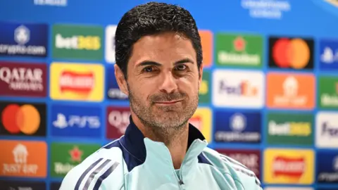 Arsenal manager Mikel Arteta talks to the media before the Champions League semi-final against Paris St-Germain.