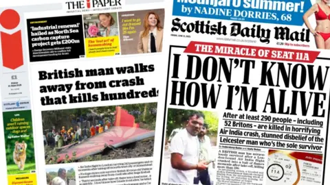 i paper and the Scottish Daily Mail front pages