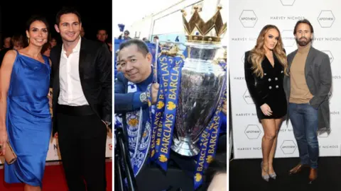 PA Media/GettyImages Frank and Christine Lampard, Vichai Srivaddhanaprabha and F1 heiress Tamara Ecclestone