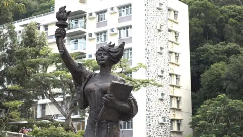 Getty Images A replica of the "Goddess of Democracy" statue is seen on the campus of the Chinese University of Hong Kong