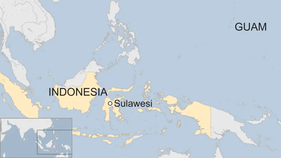 Map of Sulawesi and Guam